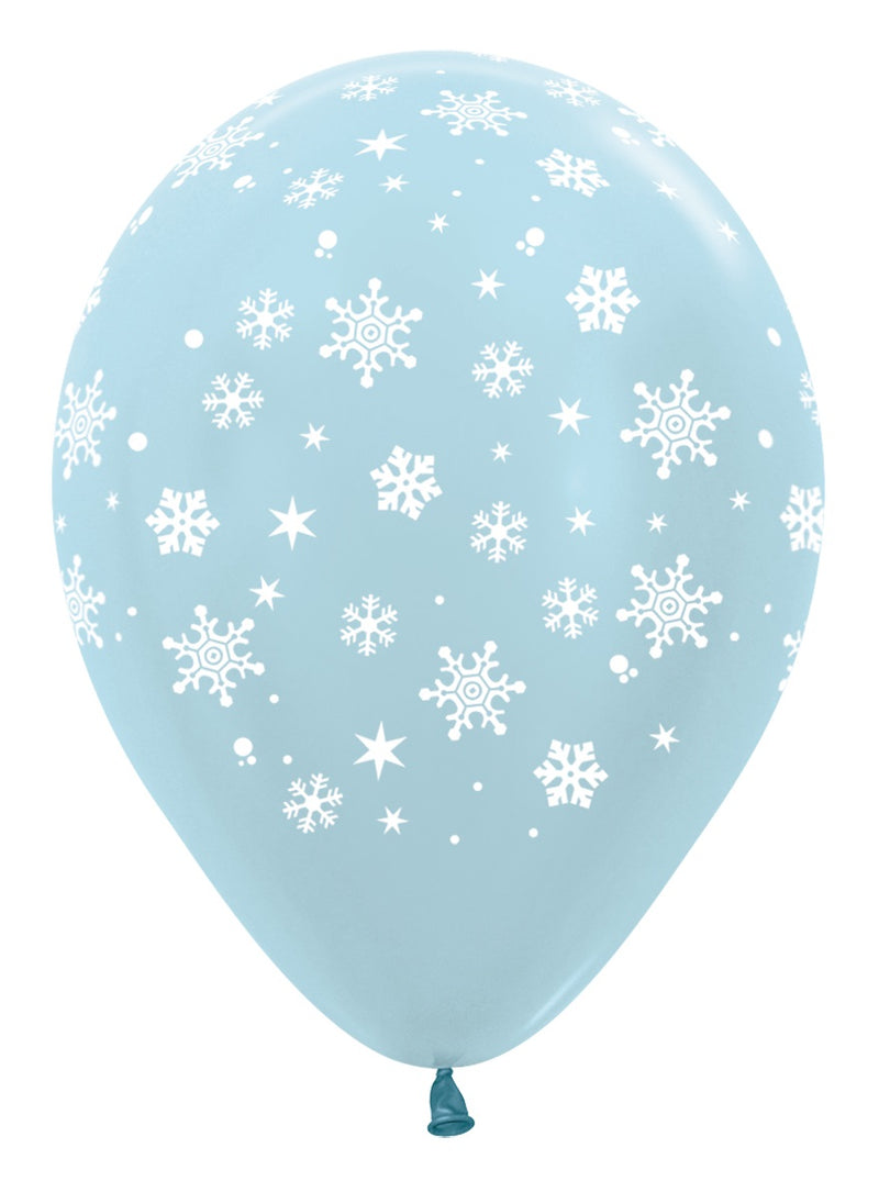 12" SEMPERTEX CHRISTMAS SNOWFLAKE ASSORTMENT LATEX (25 PER PACK)