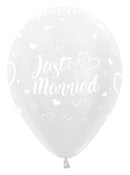 12" SEMPERTEX JUST MARRIED HEARTS SATIN PEARL LATEX (25 PER BAG)