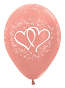 12" SEMPERTEX ENTWINED HEARTS ROSE GOLD LATEX (25 PER BAG)