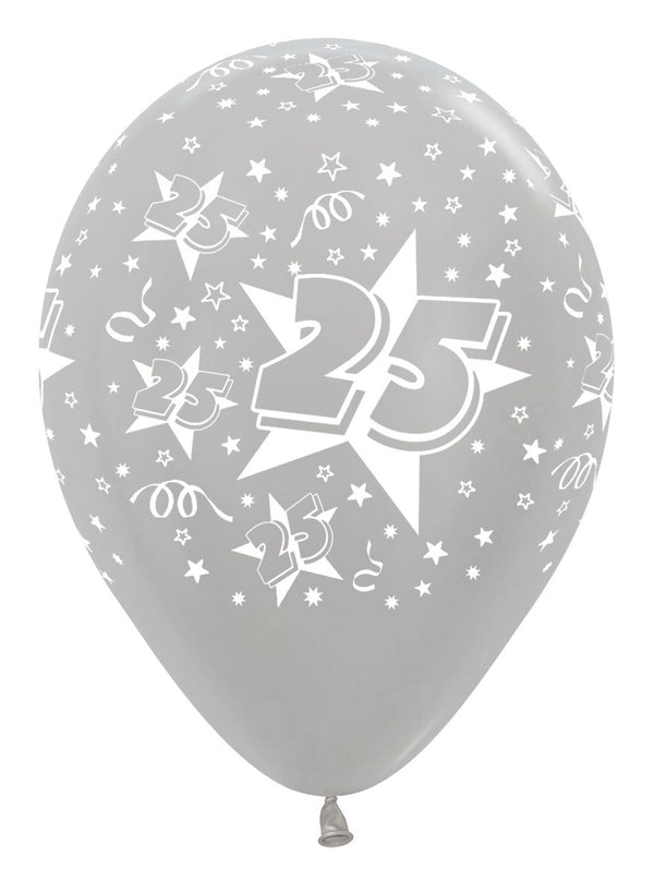 12" SEMPERTEX NUMBER 25 SILVER LATEX (25 PER BAG)
