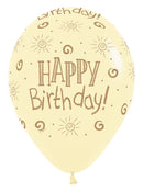 12" SEMPERTEX HAPPY BIRTHDAY SUN PASTEL MATTE ASSORTMENT LATEX (25 PER BAG)