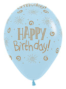 12" SEMPERTEX HAPPY BIRTHDAY SUN PASTEL MATTE ASSORTMENT LATEX (25 PER BAG)