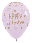 12" SEMPERTEX HAPPY BIRTHDAY SUN PASTEL MATTE ASSORTMENT LATEX (25 PER BAG)