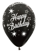 12" SEMPERTEX HAPPY BIRTHDAY SPARKLE ELEGANT ASSORTMENT LATEX (25 PER BAG)