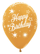 12" SEMPERTEX HAPPY BIRTHDAY SPARKLE ELEGANT ASSORTMENT LATEX (25 PER BAG)