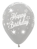 12" SEMPERTEX HAPPY BIRTHDAY SPARKLE ELEGANT ASSORTMENT LATEX (25 PER BAG)