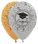 12" SEMPERTEX CONGRATS GRAD ASSORTMENT LATEX (25 PER BAG)