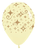 12" SEMPERTEX GOLDEN DIAMONDS GLITTER INK ASSORTMENT LATEX (25 PER BAG)