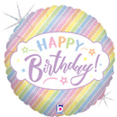 9" MINI ROUND PASTEL BIRTHDAY FOIL