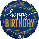 9" MINI ROUND NAVY BIRTHDAY FOIL