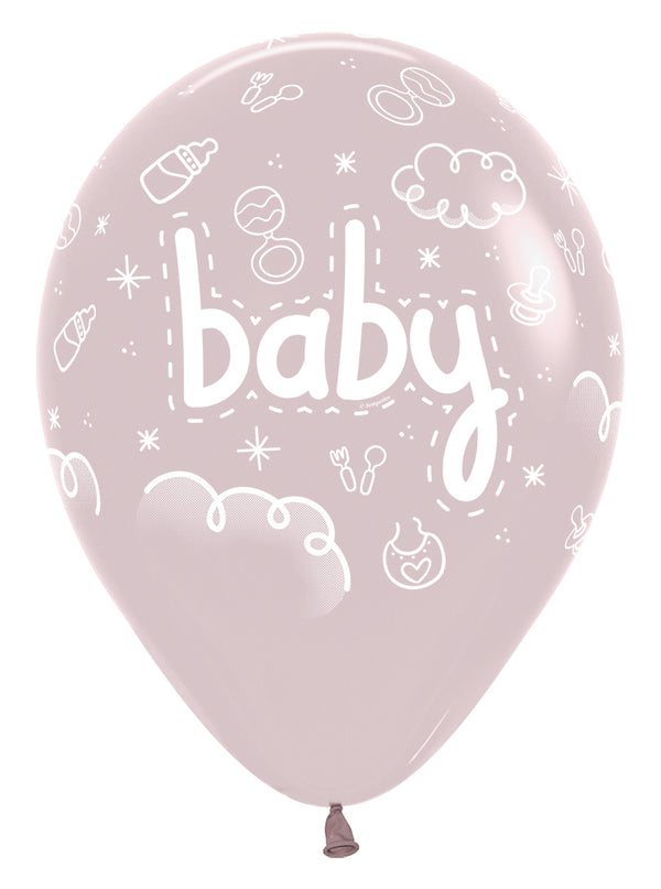 12" SEMPERTEX BABY PASTEL DUSK ROSE LATEX (25 PER BAG)