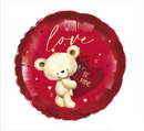 18" ROUND VALENTINE'S BEAR FOIL