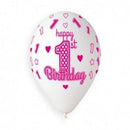 13" GEMAR RETAIL LATEX 1ST BIRTHDAY GIRL