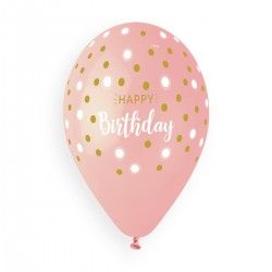 13" GEMAR RETAIL LATEX HAPPY BIRTHDAY DOTS