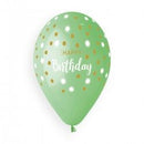 13" GEMAR RETAIL LATEX HAPPY BIRTHDAY DOTS