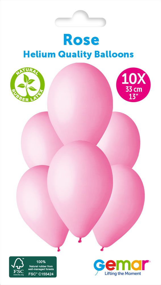 13" GEMAR RETAIL LATEX ROSE #006 (10 BALLOONS PER PACK)