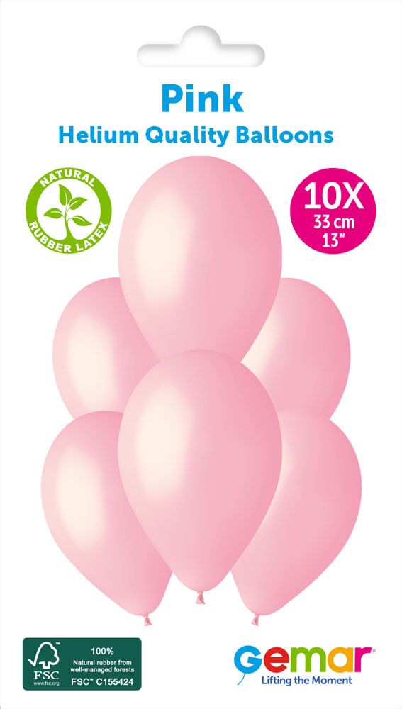 12" GEMAR RETAIL LATEX PINK #057 (10 BALLOONS PER PACK)