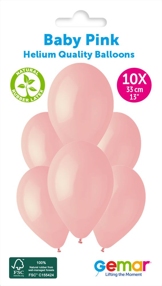 13" GEMAR RETAIL LATEX BABY PINK #073 (10 BALLOONS PER PACK)