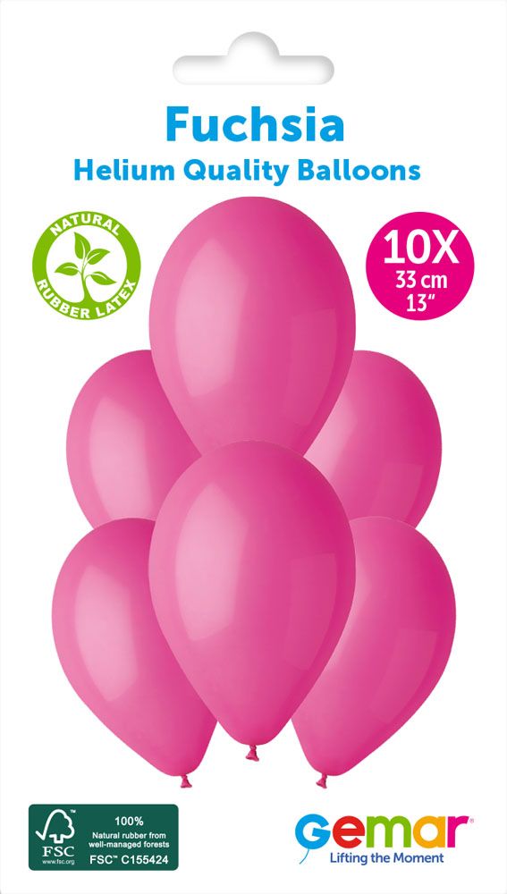 12" GEMAR RETAIL LATEX FUCHSIA #007 (10 BALLOONS PER PACK)