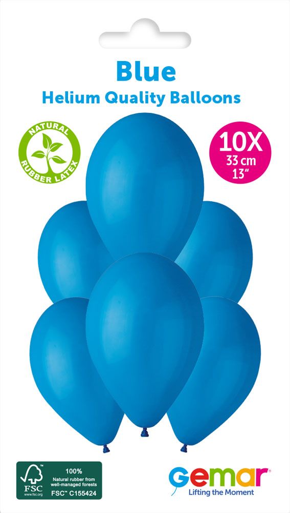 12" GEMAR RETAIL LATEX BLUE #010 (10 BALLOONS PER PACK)