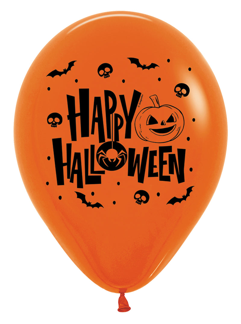 12" SEMPERTEX HAPPY HALLOWEEN RETAIL LATEX (12 PER PACK)