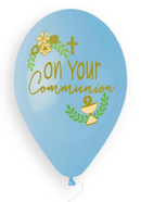 13" GEMAR RETAIL LATEX ON YOUR COMMUNION BLUE (6 BALLOONS PER PACK)