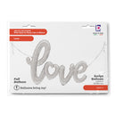 47" SILVER LOVE SCRIPT FOIL
