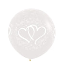 24" SEMPERTEX ENTWINED HEARTS CRYSTAL CLEAR LATEX (10 PER BAG)