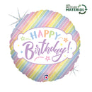 18" PASTEL HAPPY BIRTHDAY FOIL