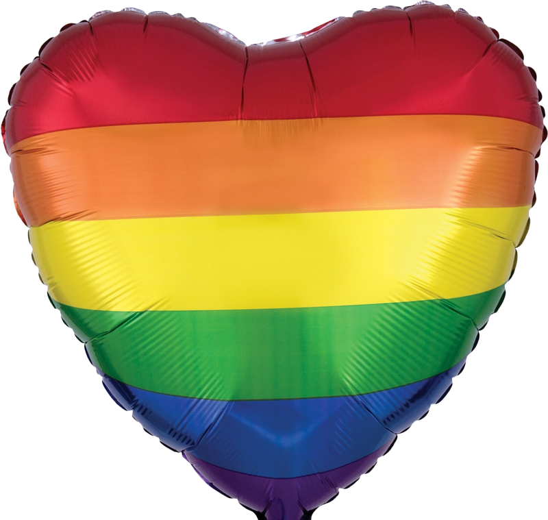 18" HEART RAINBOW FUN FOIL