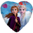 18" DISNEY FROZEN HEART ELSA & ANNA FOIL
