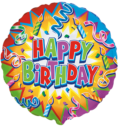 18" ROUND BIRTHDAY CANDLES FOIL