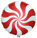 18" ROUND CANDY SWIRLS RED FOIL