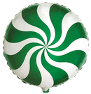 18" ROUND CANDY SWIRLS GREEN FOIL