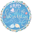 18" ROUND BIRTHDAY NARWHAL FRIENDS FOIL