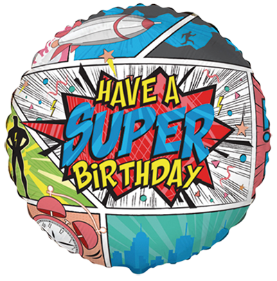 18" ROUND COMIC BIRTHDAY FOIL