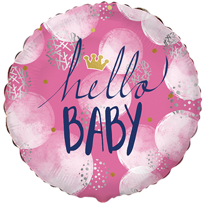 18" ROUND HELLO BABY GIRL FOIL