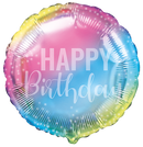 18" ROUND BIRTHDAY GRADIENT FOIL