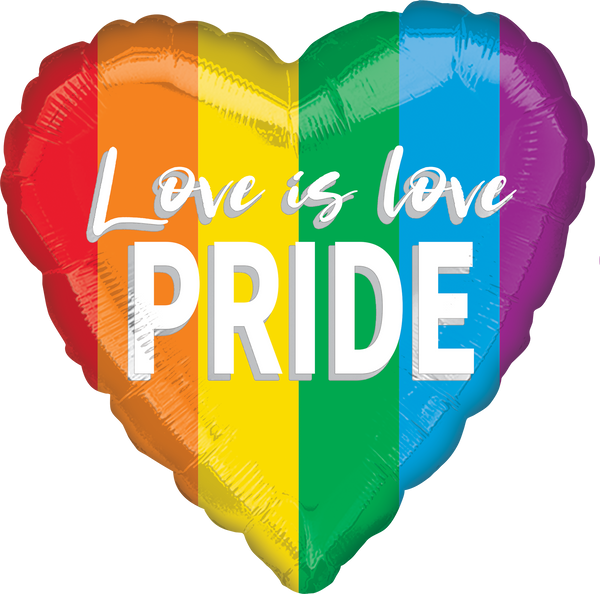 18" ROUND LOVE IS LOVE PRIDE FOIL