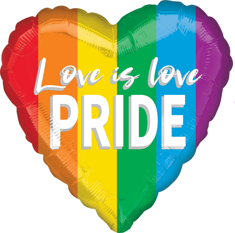 18" ROUND LOVE IS LOVE PRIDE FOIL