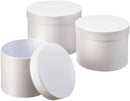 HAT BOXES: WHITE ROUND SYMPHONY HAT BOXES (SET OF 3)