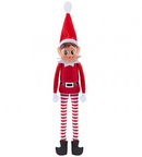 NAUGHTY ELF: 12" RED LONG-LEG SOFT BODY VINYL FACE 'GIRL' ELF WITH HAT