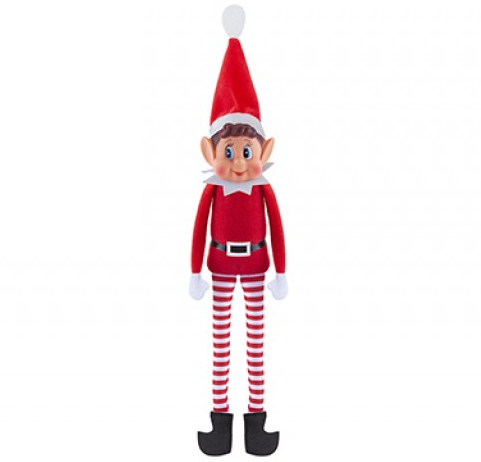 NAUGHTY ELF: 12" RED LONG-LEG BOY ELF