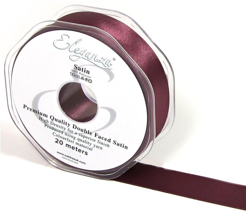 RIBBON: 25mm ELEGANZA DOUBLE FACED SATIN RIBBON VINTAGE ROSE NO.89 (25MM X 20M)