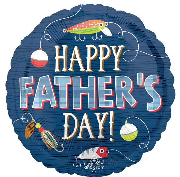 18" ROUND HAPPY FATHER'S DAY HOOKDED ON DAD FOIL