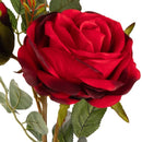 FLORAL: ELEGANZA LARGE CHARLOTTE ROSE SPRAY X 3 RED