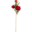 FLORAL: ELEGANZA LARGE CHARLOTTE ROSE SPRAY X 3 RED
