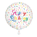 18" ROUND HAPPY BIRTHDAY CONFETTI SPRINKLES FOIL