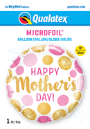 18" ROUND MOTHER'S DAY PINK & GOLD DOTS FOIL