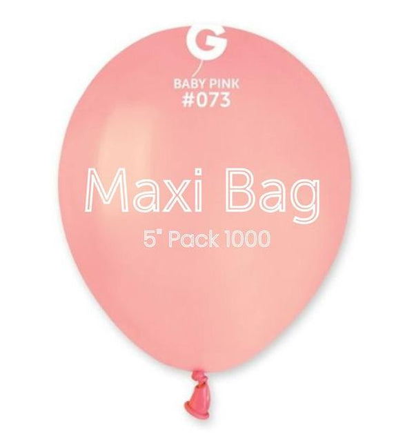 5" GEMAR MAXI BABY PINK LATEX (1000 PER BAG)